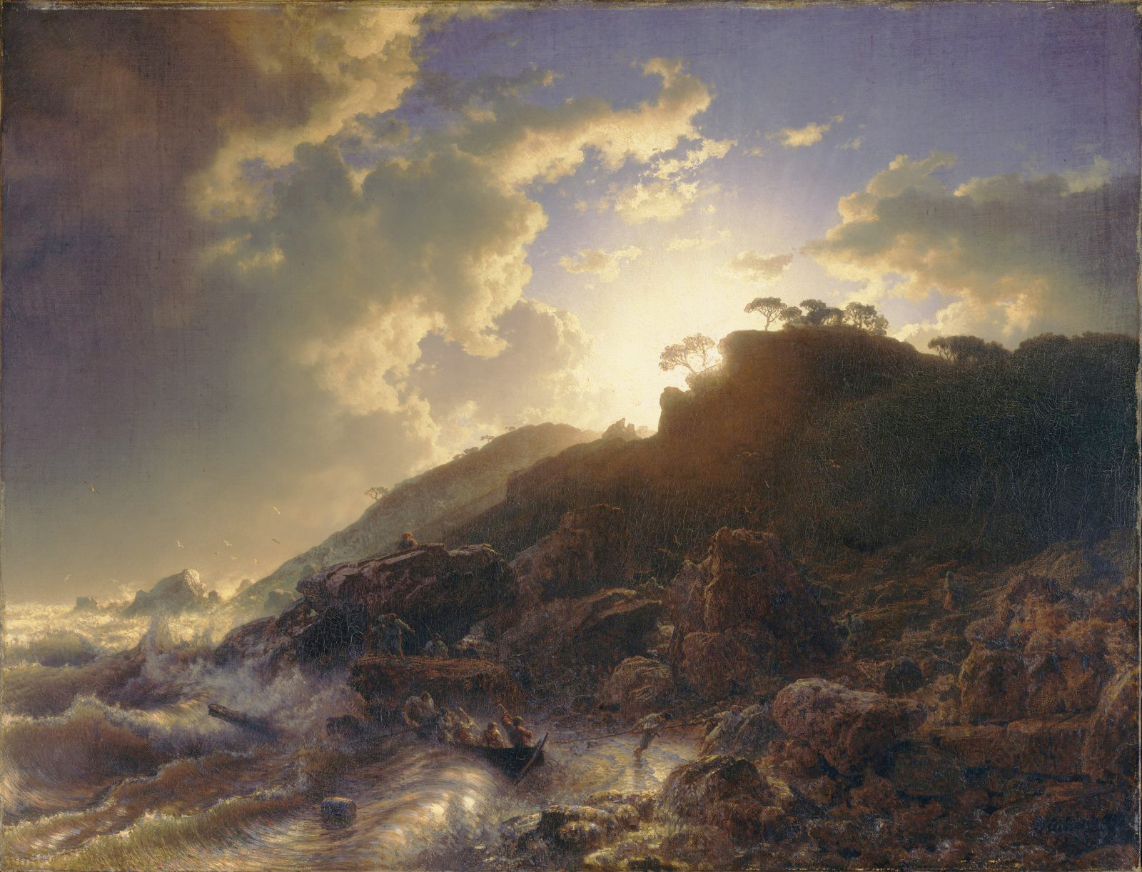 sunset after a storm on the coast of sicily